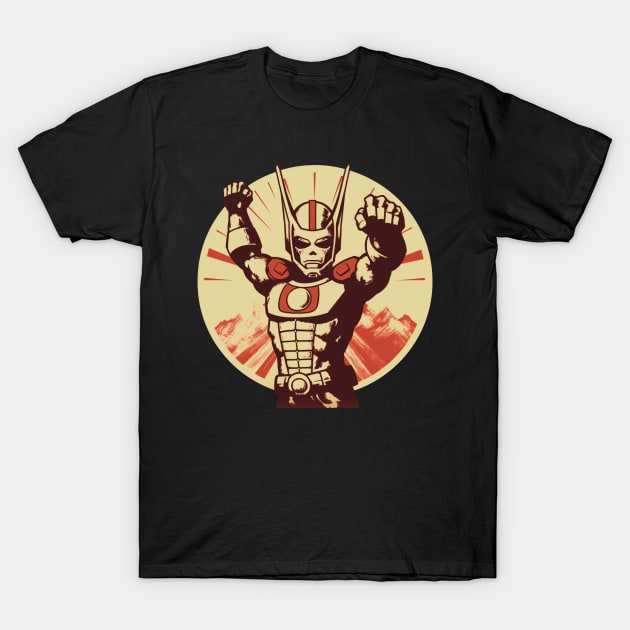 Ultraman Super Hero Propaganda Retro Style T-Shirt by TOKEBI
